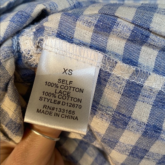 Gingham sleeveless babydoll top. - Picture 4 of 5